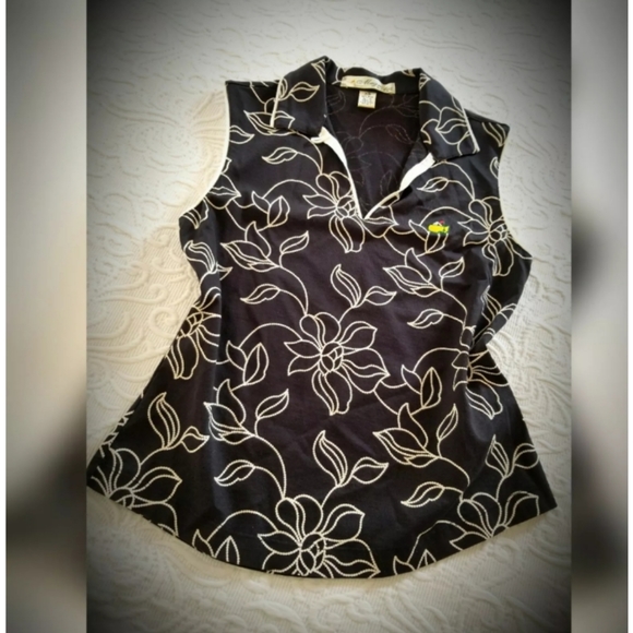 Magnolia lane Masters sleeveless collared golf top - Picture 1 of 6